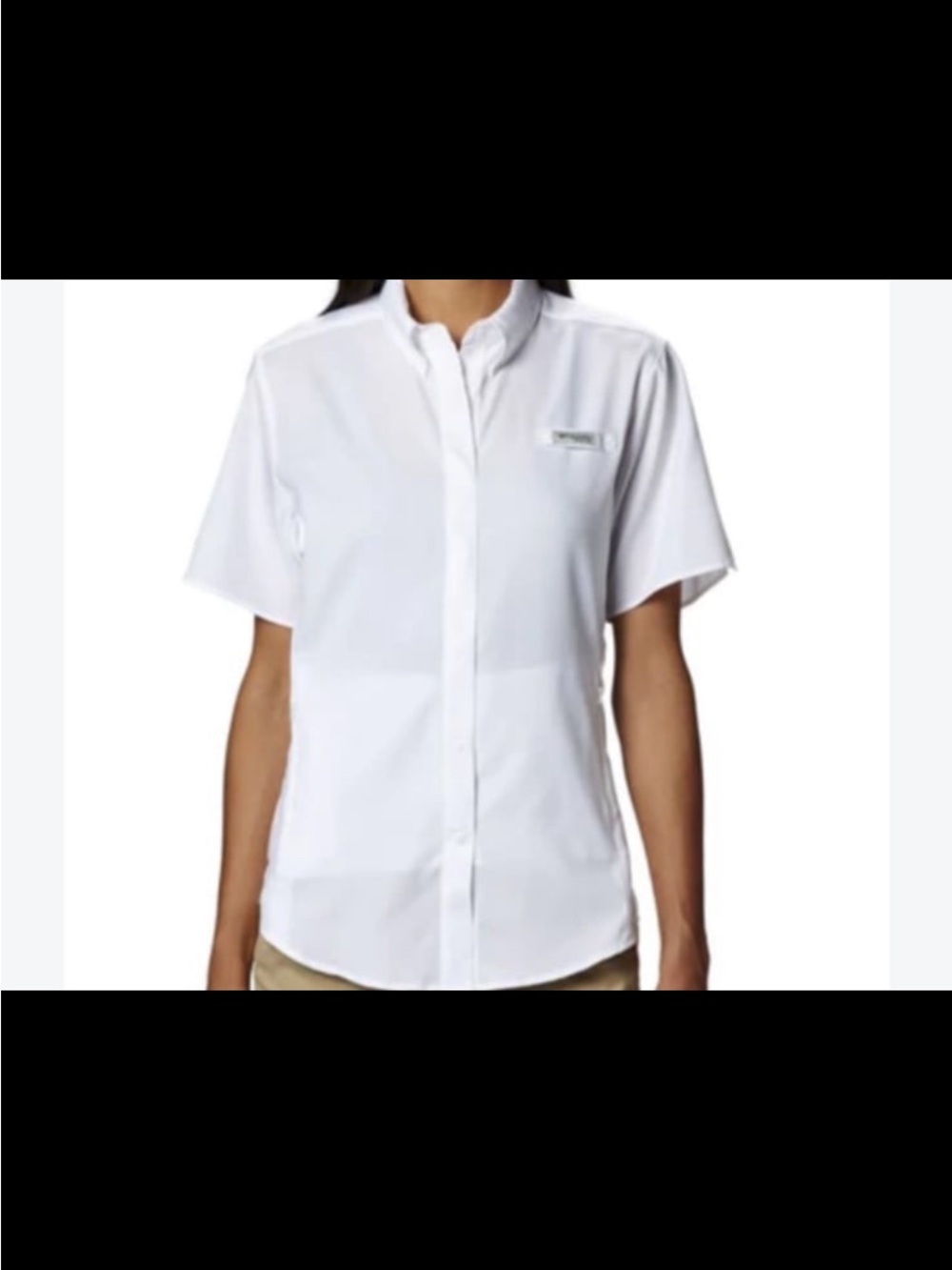 Columbia Women’s White Short-Sleeve Button-Down Shirt